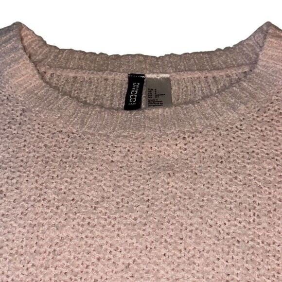 Divided By H&M Beige Knitted Long Sleeve Pullover Cropped Sweater Ladies Small - Picture 3 of 9